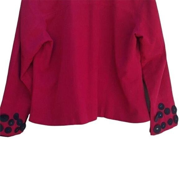 90's Notations Cotton Whimsical Art To Wear 3D Polka Dot Ladybug Blazer Red Sz L - Picture 7 of 8